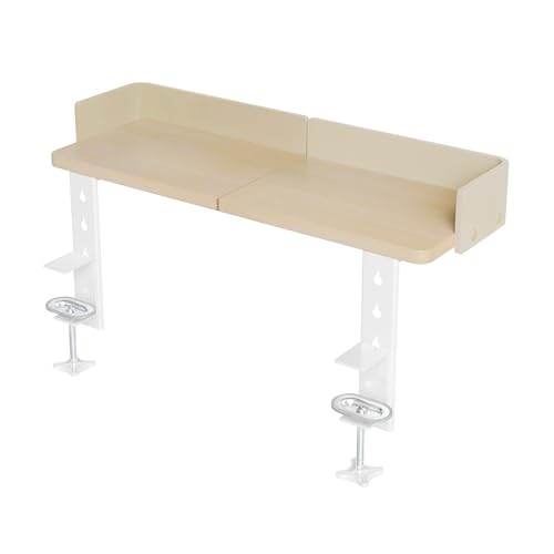 Claiks Beistelltisch mit Klemmarm und faltbarer Ellenbogenstütze, verstellbar für Büro und Zuhause, 56 cm Länge, passend für Desktop-Dicke 1,3 cm bis 8,9 cm, 55,9 cm, Natur von Claiks