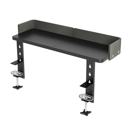Claiks Beistelltisch mit Klemmarm und faltbarer Ellenbogenstütze, verstellbar für Büro und Zuhause, 56 cm Länge, passend für Desktop-Dicke 1,3 cm bis 8,9 cm, 55,9 cm, Schwarz von Claiks