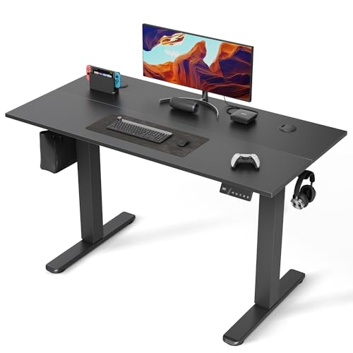 Claiks Elektrisch Höhenverstellbarer Schreibtisch 120×60 cm (FSC®) - Steh-Sitz-Tisch mit Kabelmanagement & Memory-Funktion Leiser Motor für Homeoffice Ergonomisches Design Schwarz von Claiks