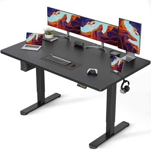 Claiks Elektrisch Höhenverstellbarer Schreibtisch 160×80 cm (FSC®) - Steh-Sitz-Tisch mit Kabelmanagement & Memory-Funktion Leiser Motor für Homeoffice Ergonomisches Design Schwarz Arbeitsplatte von Claiks
