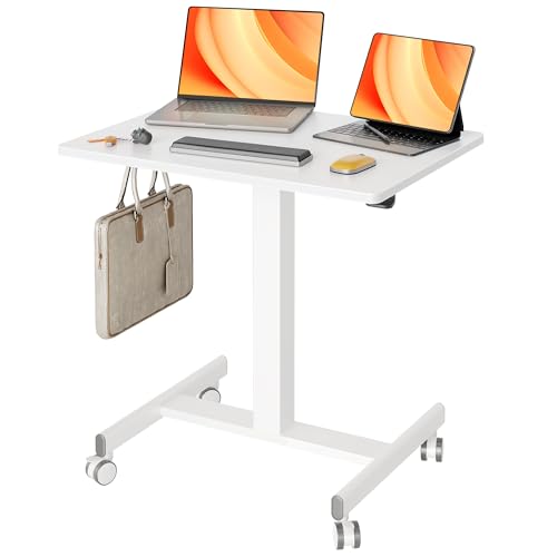 Claiks Stehpult Höhenverstellbar Schreibtisch Klein,Mobiler Laptoptisch Höhenverstellbar mit 4 Rollen,Steh-Sitz Schreibtisch Computertisch 65×48cm,Weiß Claiks Stehpult Höhenverstellbar Schreibtisch Klein,Mobiler Laptoptisch Höhenverstellbar mit 4 Rollen,Steh-Sitz Schreibtisch Computertisch 65×48cm,Weiß von Claiks