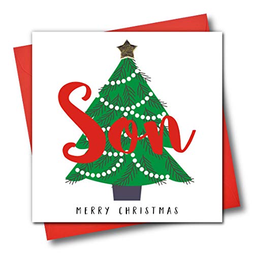 Verzierte Weihnachtskarte, Weihnachtsmann, Weihnachtsbaum von Claire Giles