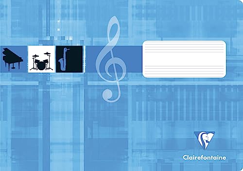 Clairefontaine 31514C Notenheft ideal für Musikunterricht, DIN A5 quer, 8 Blatt, 90g, 1 Stück, türkis von Clairefontaine