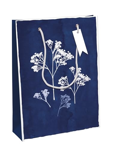 Clairefontaine 32496-2C - Geschenktasche L 26,5x14x33 cm, ideal für Bücher und Spiele, Cyanotype, 1 Stück von Eurowrap