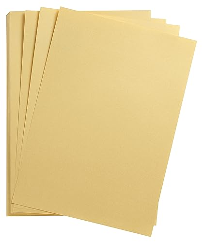 Clairefontaine 397180C Packung (mit 250 Bögen Zeichenpapier Maya, 50 x 70 cm,120g, glatt, ideal für Trockentechnik und Einrahmen) gold von Clairefontaine
