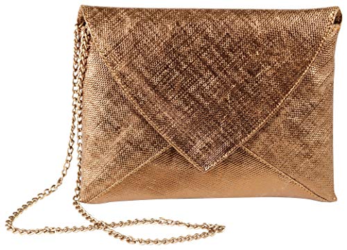 Clairefontaine 410060C Handtasche KLEO-PATHRA, aus Lammleder, 20 x 14cm, 1 Stück, Bronze von Clairefontaine
