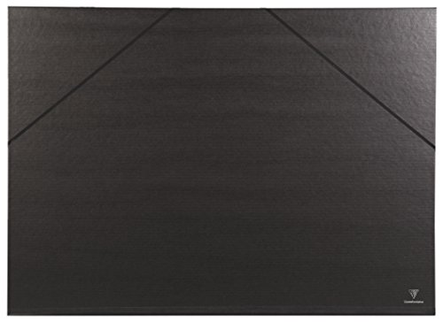 Clairefontaine 44500C Zeichenmappe Kraft Verge mit Gummizug rücken 30 mm, innen: 50 x 70 cm, außen: 52 x 72 cm, schwarz von Clairefontaine