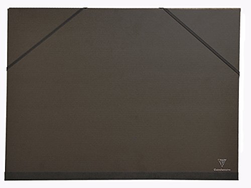 Clairefontaine 48815C Kraft Zeichenmappe (Gummizug, Rücken 30 mm, innen: 50 x 70 cm, außen: 52 x 72 cm, ideal zur Aufbewahrung Ihrer Werke) schwarz von Clairefontaine