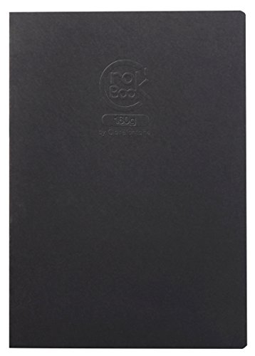 Clairefontaine 60352C Zeichenheft Crok´Book (mit 160 g Sketch-Papier, ideal für Notizen und Skizzen, Hochformat DIN A3, 29,7 x 42 cm, 20 Blatt) schwarz von Clairefontaine