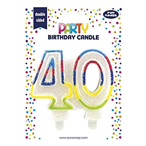 Clairefontaine 6834-40C - Kerze mit Zahl, 40, ideal für Geburtstagskuchen, 1 Stück von Eurowrap