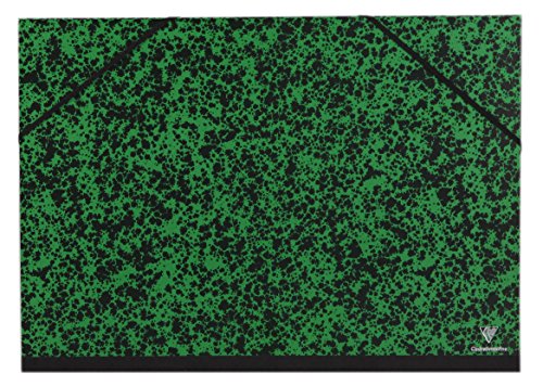 Clairefontaine 93242C Annonay Zeichenmappe (Gummizug, ohne Klappen, Rücken 30 mm, DIN A3+, innen: 29,7 x 42 cm, außen: 32 x 45 cm, ideal zur Aufbewahrung Ihrer Werke) grün von Clairefontaine