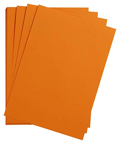 Clairefontaine 975366C Packung mit 25 Bastelkartons Maya, 185g, DIN A3, 29,7 x 42 cm, 1 Pack, clementine von Clairefontaine