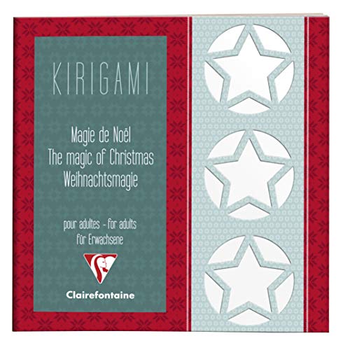 Clairefontaine 97600C Kirigami Heft (26 Blatt, 20x20cm, ideal für Ihre Bastelprojekte) 1 Stück weihnachten von Clairefontaine