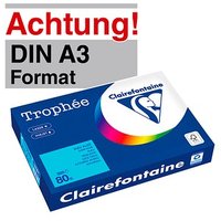 Clairefontaine Kopierpapier Trophée blau DIN A3 80 g/qm 500 Blatt Clairefontaine Kopierpapier Trophée blau DIN A3 80 g/qm 500 Blatt von Clairefontaine