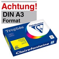 Clairefontaine Kopierpapier Trophée canariengelb DIN A3 80 g/qm 500 Blatt Clairefontaine Kopierpapier Trophée canariengelb DIN A3 80 g/qm 500 Blatt von Clairefontaine