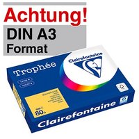 Clairefontaine Kopierpapier Trophée gold gelb DIN A3 80 g/qm 500 Blatt Clairefontaine Kopierpapier Trophée gold gelb DIN A3 80 g/qm 500 Blatt von Clairefontaine