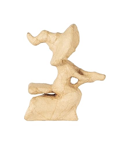 Décopatch AP201C - Hexe aus Pappmachee auf einem Besen, 10x5x12 cm, ideal für Halloween Deko, Kartonbraun, 1 Stück von décopatch
