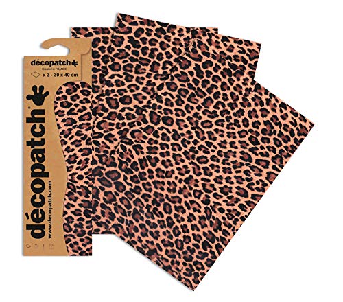 Decopatch Papier No. 207 (braun Leopard, 395 x 298 mm) 3er Pack von Decopatch
