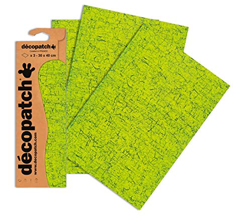 Decopatch Papier No. 301 (hellgrün, 395 x 298 mm) 3er Pack von décopatch