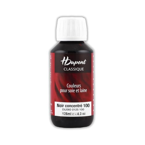 H Dupont DU0600125100C - Peinture Sur Soie Classique Noir N°100 - Pot De 125 ml - Colorants acides pour une qualité supérieure - Idéal pour les professionnels von Clairefontaine