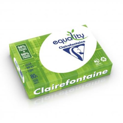 Staples Recycling 500 Blatt Kopierpapier Equality weiß, A4, 80 g/m² – 5 Stück von Clairefontaine