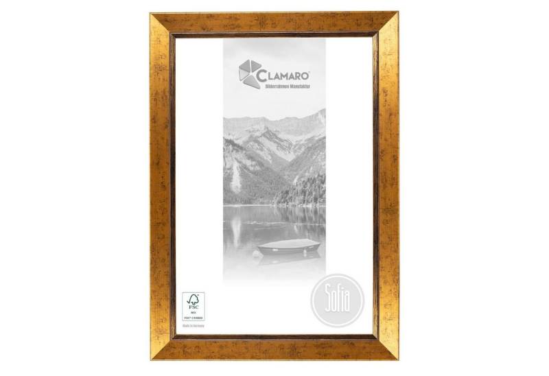 Clamaro Bilderrahmen, Antik Massivholz 'SOFIA' Shabby Chic Vintage Barock GOLD von Clamaro