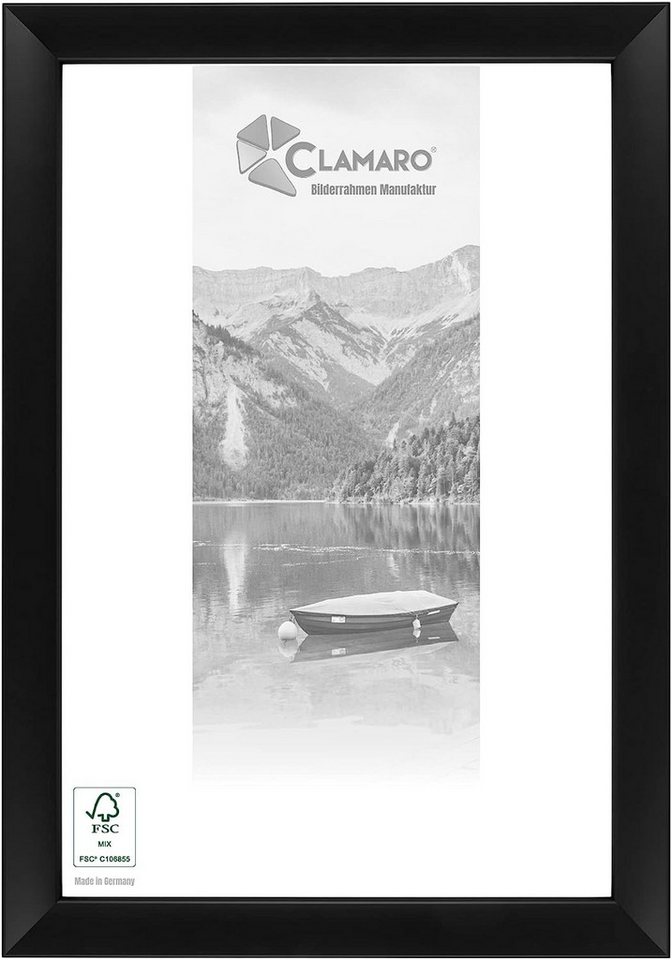Clamaro Bilderrahmen, Bilderrahmen 'ARTUR' CLAMARO Antik Massivholz Schwarz Matt von Clamaro