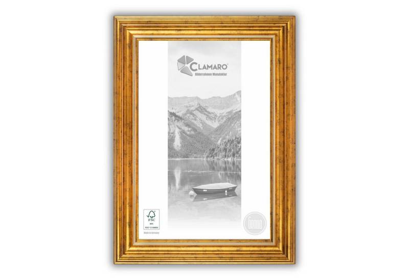 Clamaro Bilderrahmen, Bilderrahmen Antik Massivholz 'GENUA' GOLD BRAUN CLAMARO von Clamaro