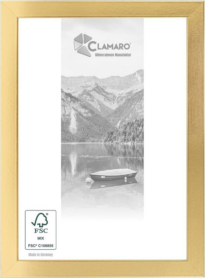 Clamaro Bilderrahmen, Bilderrahmen Gold Glänzend Collage nach Maß Holz von Clamaro