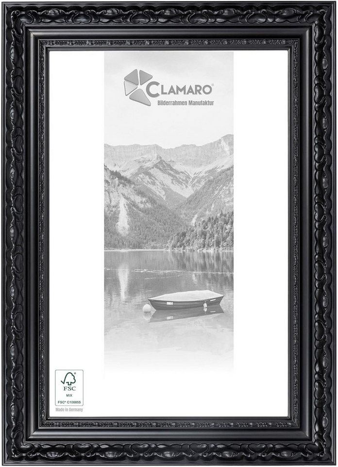 Clamaro Bilderrahmen, Bilderrahmen 'OTTO' CLAMARO Antik Massivholz Schwarz Matt von Clamaro