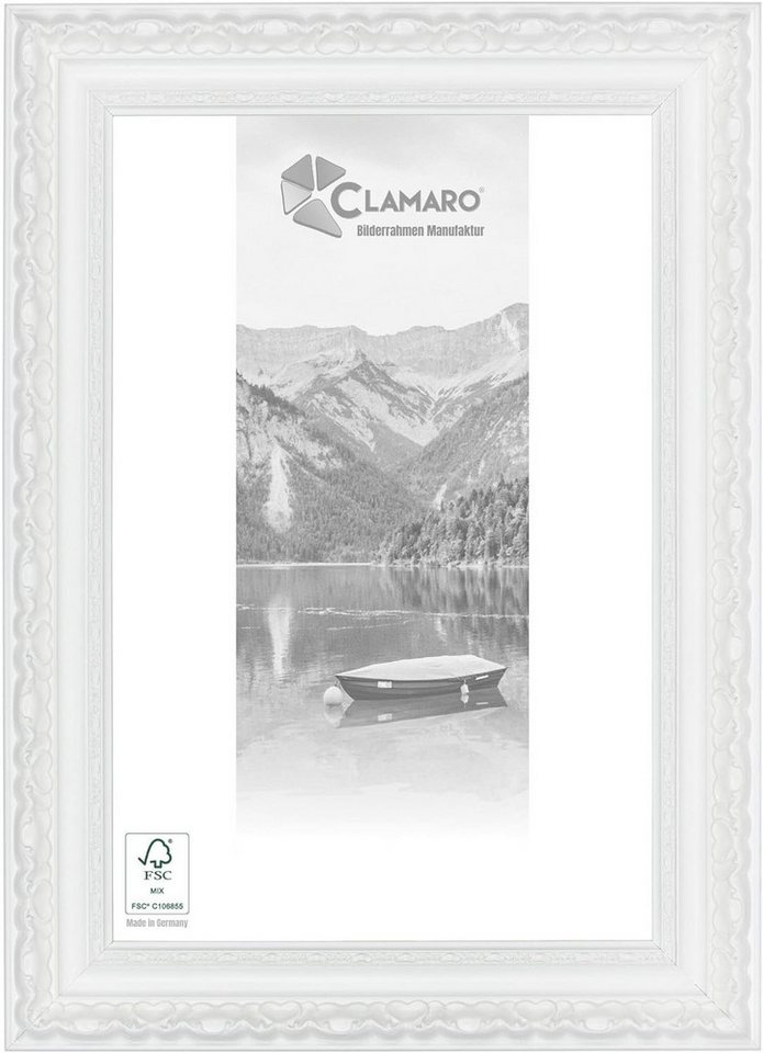 Clamaro Bilderrahmen, Bilderrahmen 'OTTO' CLAMARO Antik Massivholz Weiss Matt von Clamaro