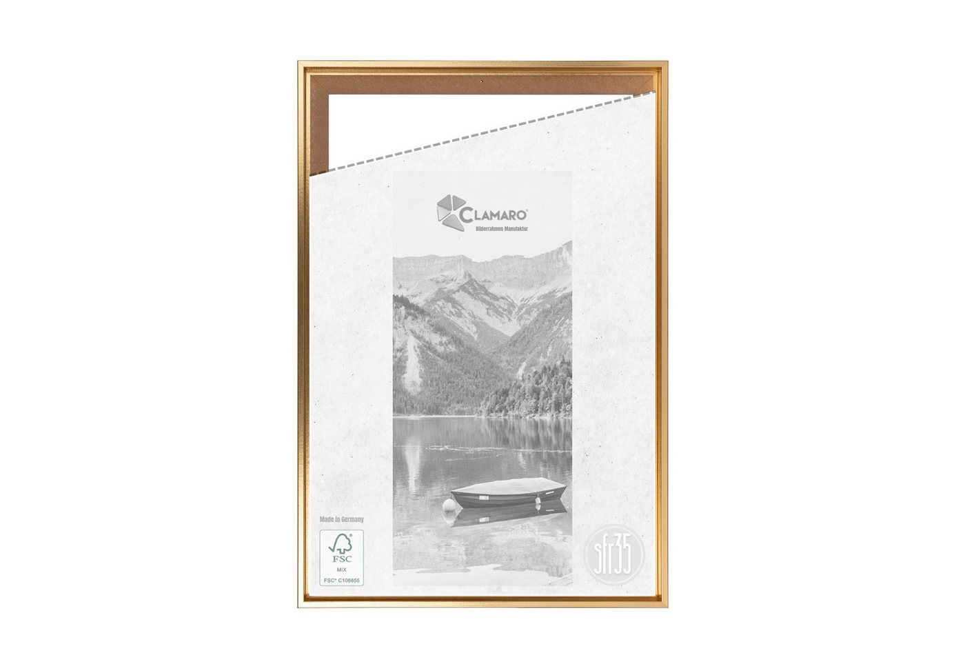 Clamaro Bilderrahmen, Schattenfugenrahmen Keilrahmen Gold MDF Bilderrahmen CLAMARO von Clamaro