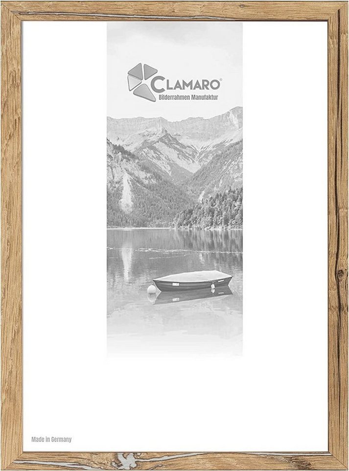 Clamaro Bilderrahmen Bilderrahmen Eiche Altholz CLAMARO Collage nach Maß FSC® Holz Modern eckig M3016 22x22 in Eiche Altholz von Clamaro