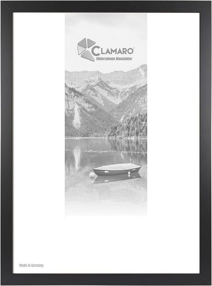 Clamaro Bilderrahmen Bilderrahmen Schwarz CLAMARO Collage nach Maß FSC® Holz Modern eckig 19x24 in Schwarz von Clamaro