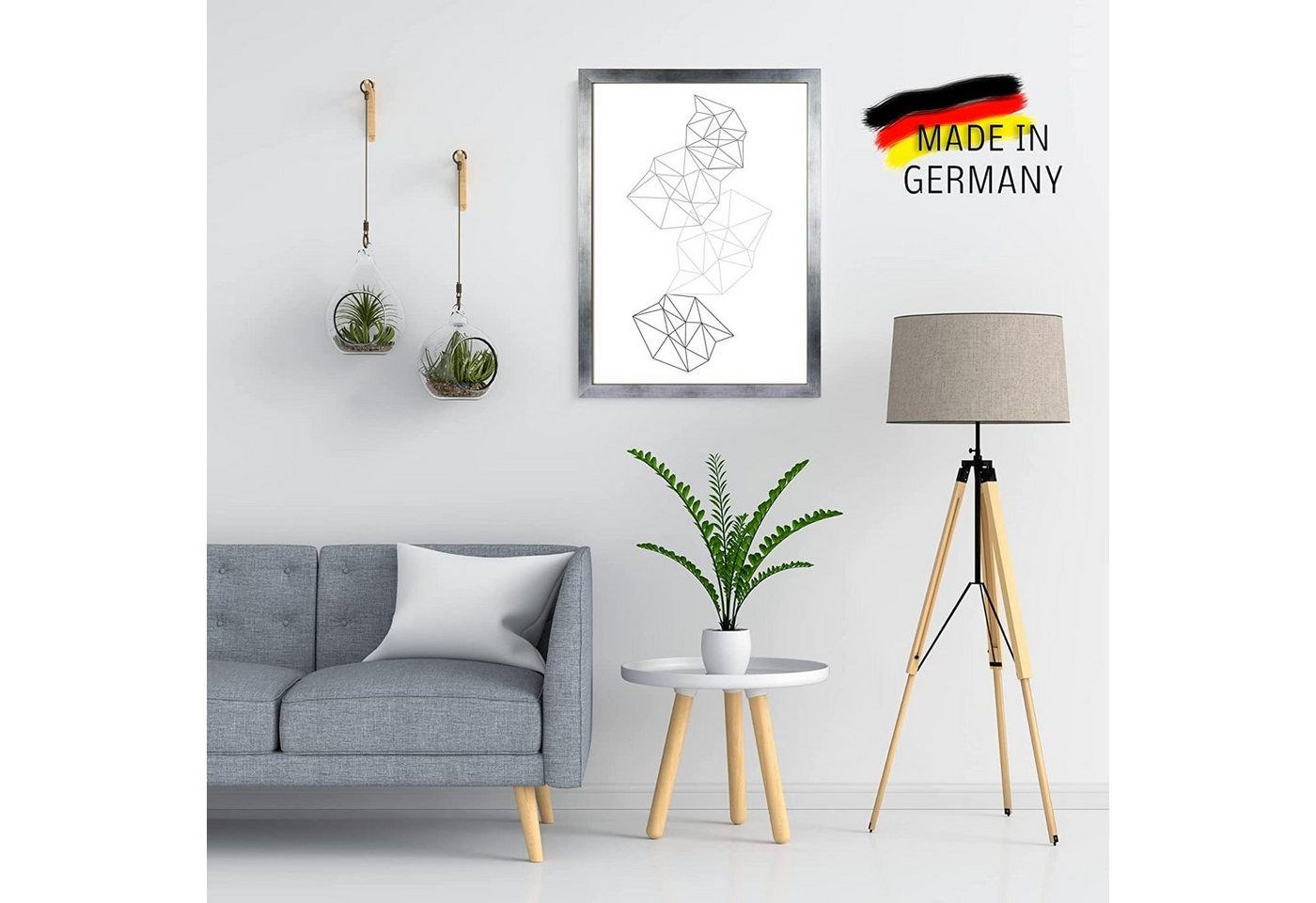 Clamaro Bilderrahmen Bilderrahmen Silber GebÃ¼rstet CLAMARO Collage nach Maß FSC® Holz Modern eckig 44x in von Clamaro