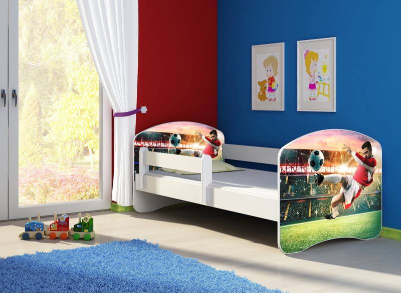 Clamaro Kinderbett (Kinderbett, Babybett 70x140, 80x160, 80x180cm Juniorbett, Kind, Motiv, Schublade CLAMARO) von Clamaro