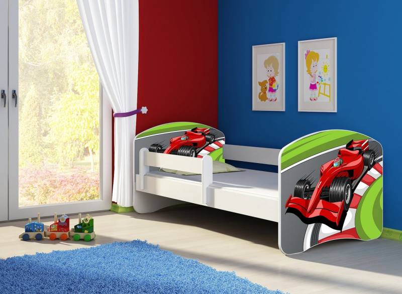 Clamaro Kinderbett (Kinderbett, Babybett 70x140, 80x160, 80x180cm Juniorbett, Kind, Motiv, Schublade CLAMARO) von Clamaro