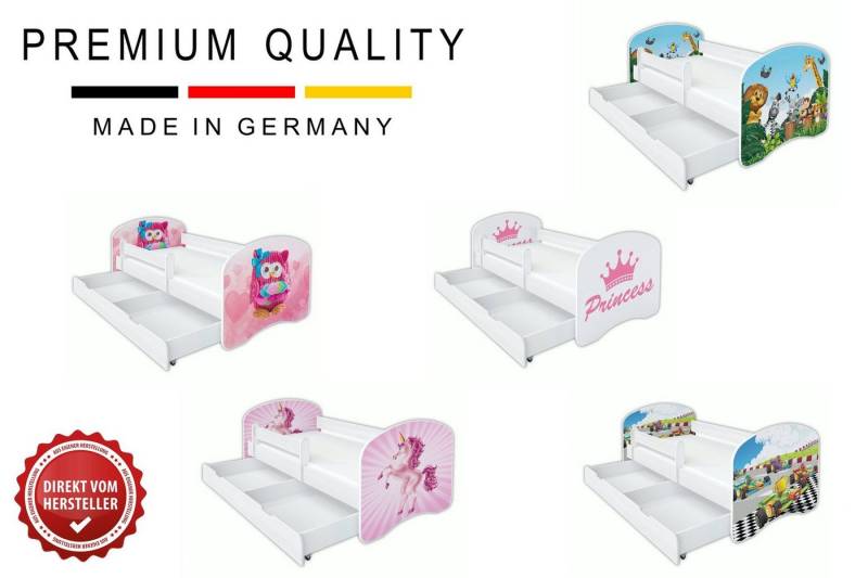 Clamaro Kinderbett (Kinderbett Babybett Jugend, Gitterbett mit Matratze, Schlummerland 2021 Clamaro) von Clamaro