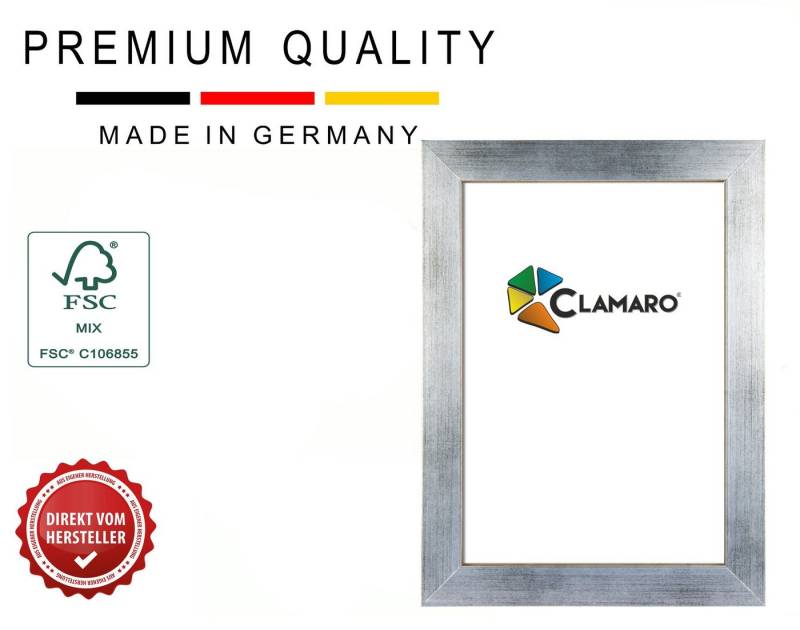 Clamaro Rahmen, Bilderrahmen CLAMARO 'Collage' DIN FSC® Holz MDF Rahmen inkl. Acrylglas, Rückwand und Aufhänger von Clamaro