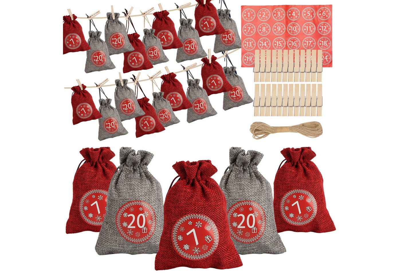 Clanmacy Adventskalender Adventskalender zum Befüllen 24 Jutebeutel Stoffbezug gedruckt Clanmacy Adventskalender Adventskalender zum Befüllen 24 Jutebeutel Stoffbezug gedruckt von Clanmacy