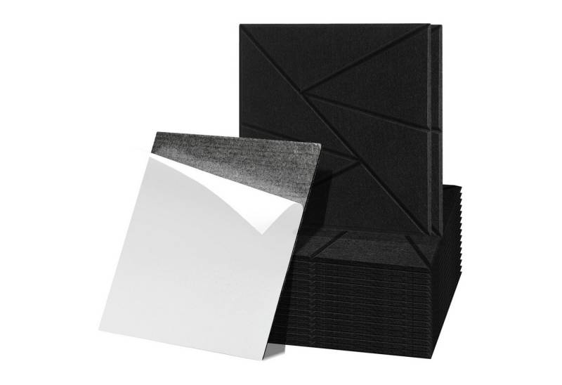 Clanmacy Akustikplatte 18 stuks Akustikplatten Quadratisch Dreieck Selbstklebend Schwarz, (18-St) von Clanmacy