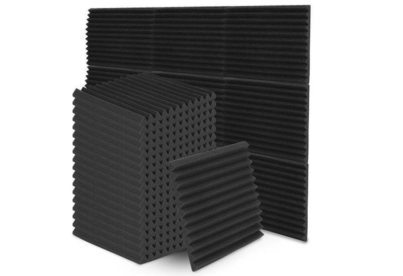 Clanmacy Akustikplatte 24 Stück Akustikplatte Dreiecksnut Akustikschaumstoff 30x30x2.5cm von Clanmacy