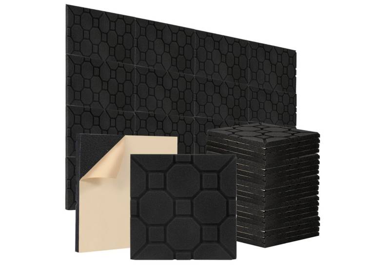 Clanmacy Akustikplatte 24er-Pack Akustikplatte 30x30x2.5cm Quadrat Akustikschaumstoff von Clanmacy