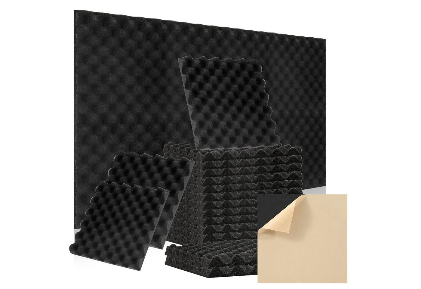Clanmacy Akustikplatte 24er-Pack Akustikplatte 30x30x2.5cm Wellenmuster Akustikschaumstoff Clanmacy Akustikplatte 24er-Pack Akustikplatte 30x30x2.5cm Wellenmuster Akustikschaumstoff von Clanmacy