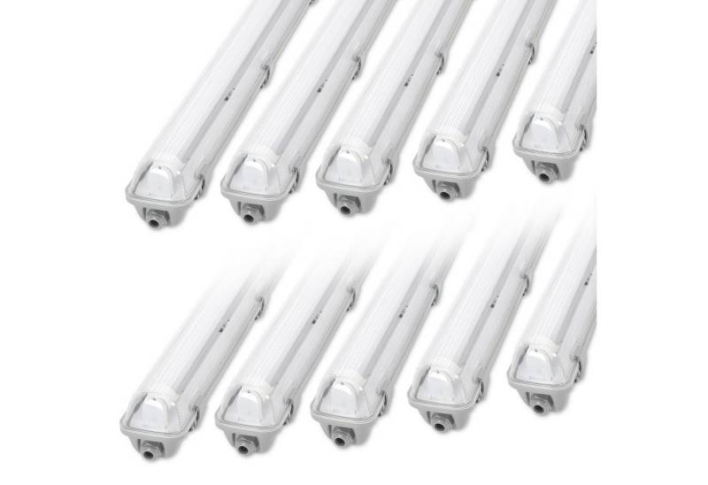 Clanmacy Außen-Deckenleuchte LED Feuchtraumleuchte Wannenleuchte Garage Leuchtstoff Keller, 1X18W 120CM, Neutralweiß von Clanmacy