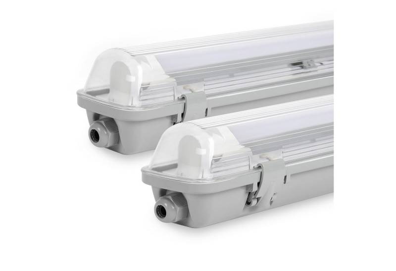 Clanmacy Außen-Deckenleuchte LED Feuchtraumleuchte Wannenleuchte Garage Leuchtstoff Keller, 1X24W 150CM, Neutralweiß von Clanmacy