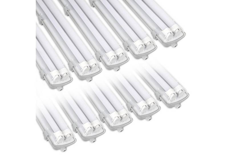 Clanmacy Außen-Deckenleuchte LED Feuchtraumleuchte Wannenleuchte Garage Leuchtstoff Keller, 2X24W 150CM, Neutralweiß von Clanmacy