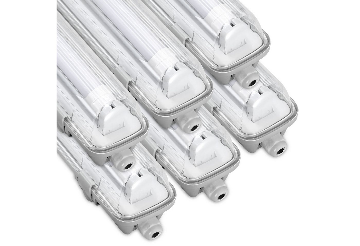 Clanmacy Außen-Deckenleuchte LED Feuchtraumleuchte Wannenleuchte Wannenleuchte T8 LED Röhre IP65, 1X18W 120CM, Neutralweiß von Clanmacy