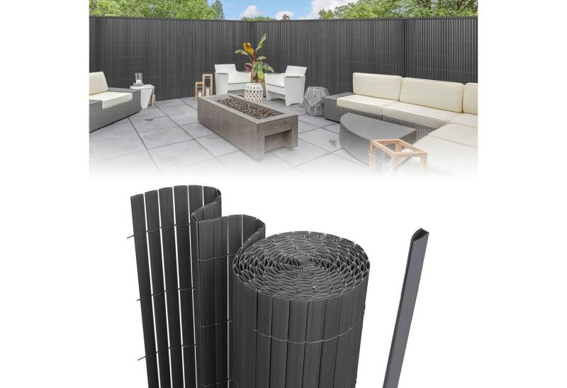 Clanmacy Balkonsichtschutz Balkonsichtschutz PVC Sichtschutzmatte, Windschutz Sichtschutzzaun Sichtschutz, Wind-, Sonnenschutz von Clanmacy