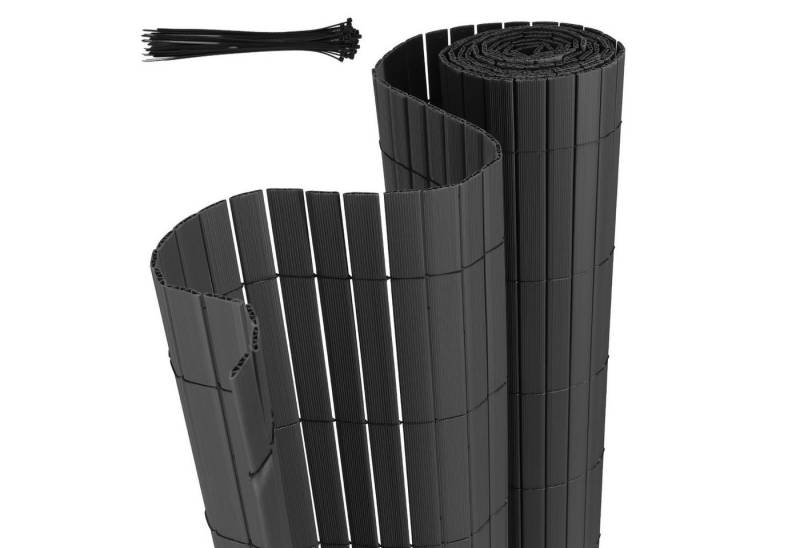 Clanmacy Balkonsichtschutz PVC Sichtschutzmatte Bambus Garten Sichtschutzzaun Windschutz Balkon von Clanmacy